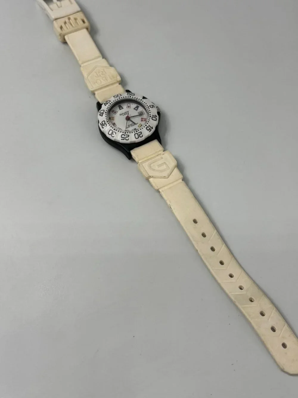 Vintage Gruen Women Watch 27mm Nautical Flag Dial Date Window New Battery